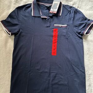 Ben Sherman Dark Navy Blue Polo with Red and White Accents